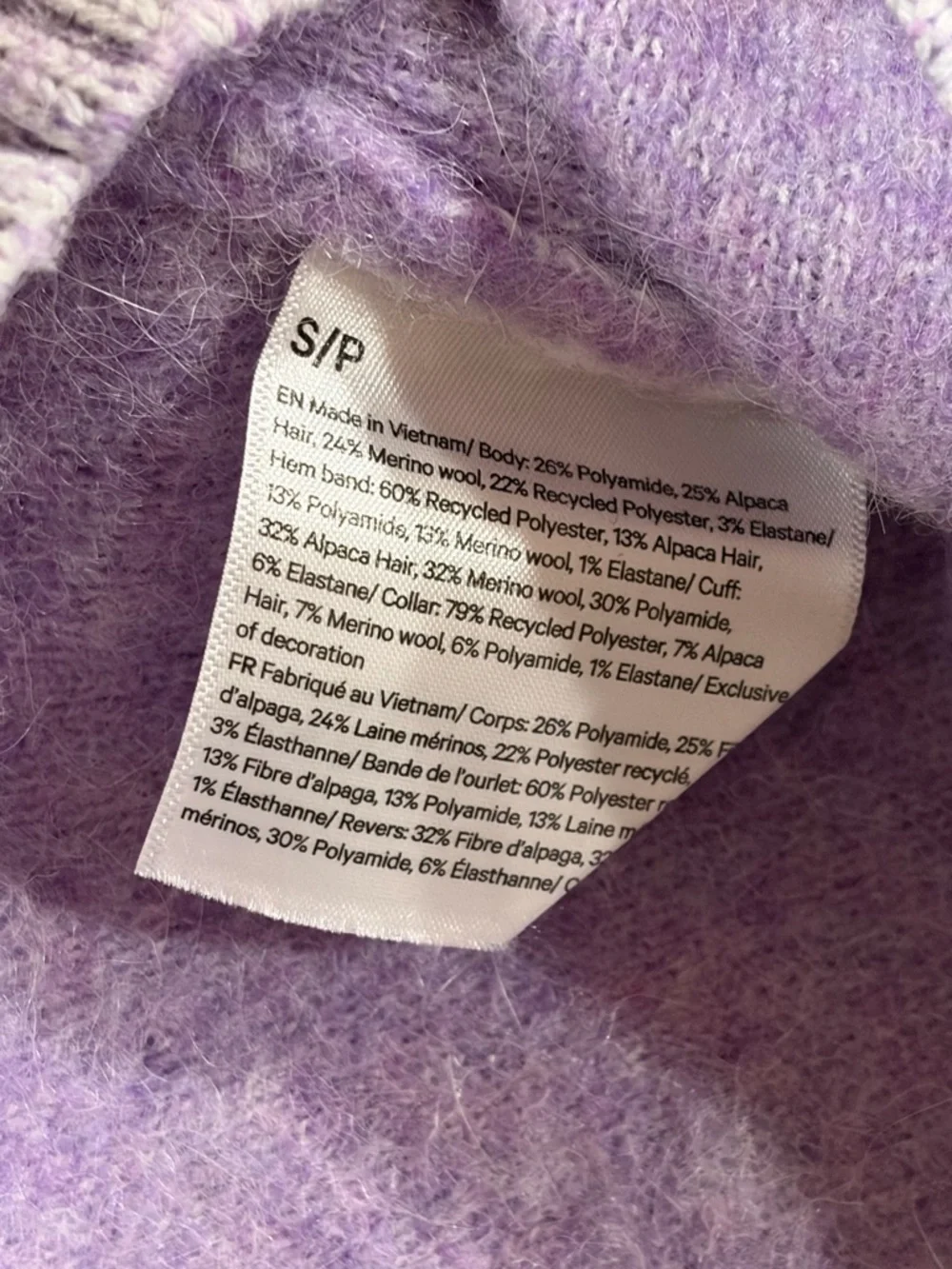 Lululemon Sweater Womens Small Purple Alpaca Merino Wool V Neck Stretch Pullover